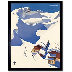Wee Blue Coo Travel Winter Sport Snow Ski Chalet Alps Austria Art Print Framed Poster Wall Decor 12X16 Inch Wee Blue Coo Travel Winter Sport Snow Ski Chalet Alps Austria Art Print Framed Poster Wall Decor 12X16 Inch