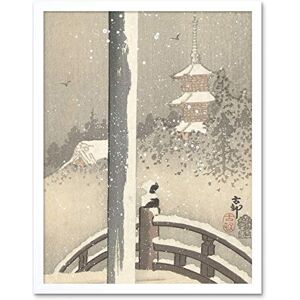 Artery8 Ohara Koson Torii Gate In The Snow Bird Japanese Art Print Framed Poster Wall Decor 12x16 inch Artery8 Ohara Koson Torii Gate In The Snow Bird Japanese Art Print Framed Poster Wall Decor 12x16 inch