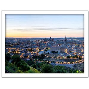 Fine Art Prints Chensiyuan Evening Sunset Toledo Spain City Panorama Left Artwork Framed Wall Art Print 18X24 Inch Fine Art Prints Chensiyuan Evening Sunset Toledo Spain City Panorama Left Artwork Framed Wall Art Print 18X24 Inch