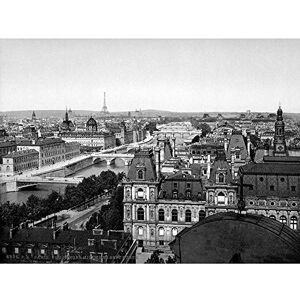 Wee Blue Coo Panorama Seven Bridges Paris France 1890-1900 Old BW Art Print Poster Wall Decor 12X16 Inch Wee Blue Coo Panorama Seven Bridges Paris France 1890-1900 Old BW Art Print Poster Wall Decor 12X16 Inch
