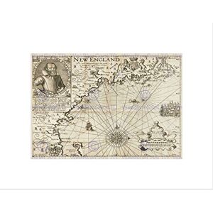 Wee Blue Coo MAP ANTIQUE NEW ENGLAND UNITED STATES CAPTAIN JOHN SMITH ART PRINT B12X12135 Wee Blue Coo MAP ANTIQUE NEW ENGLAND UNITED STATES CAPTAIN JOHN SMITH ART PRINT B12X12135