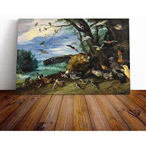 Big Box Art - Jan Van Kessel Birds Fighting - 24x16 Inch - Box Frame - Canvas Print Big Box Art - Jan Van Kessel Birds Fighting - 24x16 Inch - Box Frame - Canvas Print
