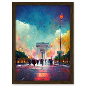 Doppelganger33 LTD Colourful Champs-Elysees And Arc De Triomphe Modern Artwork Framed A3 Wall Art Print Doppelganger33 LTD Colourful Champs-Elysees And Arc De Triomphe Modern Artwork Framed A3 Wall Art Print