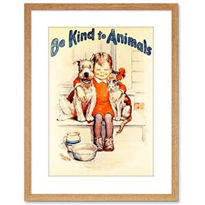 Wee Blue Coo 9x7 '' AD ANIMAL WELFARE CHARITY KID CAT DOG KIND FRAMED ART PRINT F97X927 Wee Blue Coo 9x7 '' AD ANIMAL WELFARE CHARITY KID CAT DOG KIND FRAMED ART PRINT F97X927