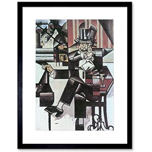 Wee Blue Coo Juan Gris Man In Cafe Old Master Picture Framed Wall Art Print Wee Blue Coo Juan Gris Man In Cafe Old Master Picture Framed Wall Art Print