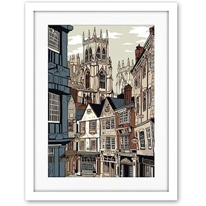 Artery8 Shambles Street Cityscape with York Minster Towers Artwork Framed Wall Art Print 18X24 Inch Artery8 Shambles Street Cityscape with York Minster Towers Artwork Framed Wall Art Print 18X24 Inch