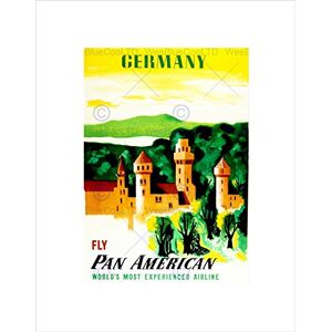 Wee Blue Coo Travel Tourism Germany Airline Castle Forest Hill USA Wall Art Print Wee Blue Coo Travel Tourism Germany Airline Castle Forest Hill USA Wall Art Print