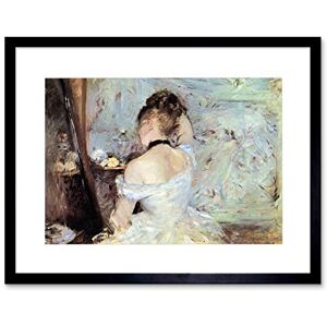 Wee Blue Coo BERTHE MORISOT LADY IN TOILET OLD MASTER BLACK FRAMED ART PRINT B12X2402 Wee Blue Coo BERTHE MORISOT LADY IN TOILET OLD MASTER BLACK FRAMED ART PRINT B12X2402