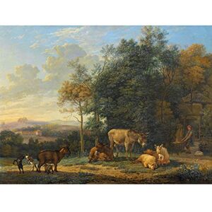 Artery8 Du Jardin Landscape Two Donkeys Goats Pigs Painting Large Wall Art Poster Print Thick Paper 18X24 Inch Artery8 Du Jardin Landscape Two Donkeys Goats Pigs Painting Large Wall Art Poster Print Thick Paper 18X24 Inch