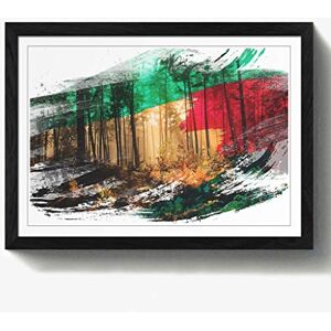 Arty Pie Framed Print Black A2 (24.5x18 Inch) Landscape Autumn Tree Forest V2, Wood, Multi-Colour, 60 x 42 x 2 cm Arty Pie Framed Print Black A2 (24.5x18 Inch) Landscape Autumn Tree Forest V2, Wood, Multi-Colour, 60 x 42 x 2 cm