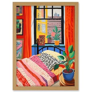 Artery8 The Artist's Bedroom Henri Matisse Style Vibrant Patterns Colourful Oil Painting Artwork Framed A3 Wall Art Print Artery8 The Artist's Bedroom Henri Matisse Style Vibrant Patterns Colourful Oil Painting Artwork Framed A3 Wall Art Print