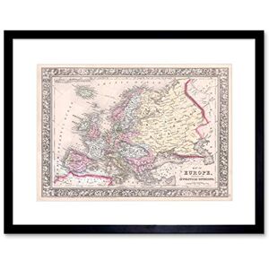 Wee Blue Coo 1864 Mitchell Map Europe Vintage Art Picture Framed Wall Art Print Wee Blue Coo 1864 Mitchell Map Europe Vintage Art Picture Framed Wall Art Print