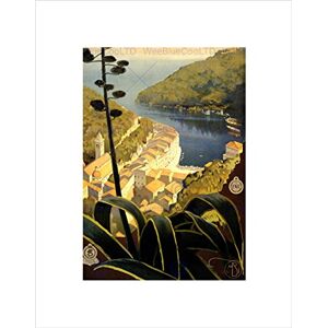 Wee Blue Coo Travel Tourism Italian Riviera Portofino Bay Sea Wall Art Print Wee Blue Coo Travel Tourism Italian Riviera Portofino Bay Sea Wall Art Print