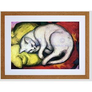 Wee Blue Coo Franz Marc Cat On Yellow Cushion Old Master Framed Wall Art Print Wee Blue Coo Franz Marc Cat On Yellow Cushion Old Master Framed Wall Art Print