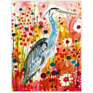 Artery8 Heron Bird in Colourful Abstract Flower Field Living Room Large Wall Art Poster Print Thick Paper 18X24 Inch Artery8 Heron Bird in Colourful Abstract Flower Field Living Room Large Wall Art Poster Print Thick Paper 18X24 Inch