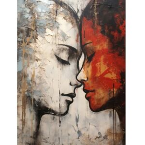 Artery8 Affection Thick Paint Oil Painting Red Bold Blue Gay Lovers Emotional Connection Women Love Lesbian Extra Large XL Wall Art Poster Print Artery8 Affection Thick Paint Oil Painting Red Bold Blue Gay Lovers Emotional Connection Women Love Lesbian Extra Large XL Wall Art Poster Print