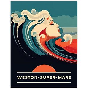 Artery8 The Seaside Calls Weston Super Mare Beach England UK Sunset Woman of the Waves Sea Siren Ocean Large Wall Art Poster Print Thick Paper 18X24 Inch Artery8 The Seaside Calls Weston Super Mare Beach England UK Sunset Woman of the Waves Sea Siren Ocean Large Wall Art Poster Print Thick Paper 18X24 Inch