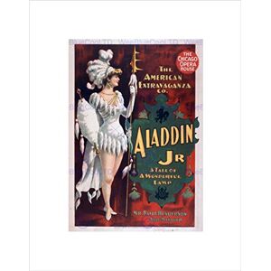 Wee Blue Coo THEATRE ALADDIN STAGE PLAY CHICAGO OPERA USA VINTAGE FRAMED ART PRINT B12X2894 Wee Blue Coo THEATRE ALADDIN STAGE PLAY CHICAGO OPERA USA VINTAGE FRAMED ART PRINT B12X2894