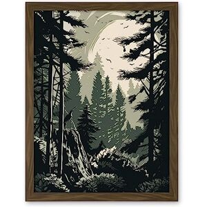 Artery8 Pine Tree Forest Sunrise Landscape Illustration Artwork Framed Wall Art Print 18X24 Inch Artery8 Pine Tree Forest Sunrise Landscape Illustration Artwork Framed Wall Art Print 18X24 Inch