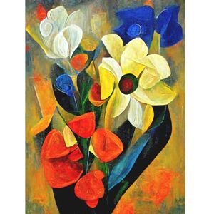 Doppelganger33 LTD Cubist Abstract Flower Bouquet Still Life Oil Painting Large Wall Art Poster Print Thick Paper 18X24 inch Doppelganger33 LTD Cubist Abstract Flower Bouquet Still Life Oil Painting Large Wall Art Poster Print Thick Paper 18X24 inch