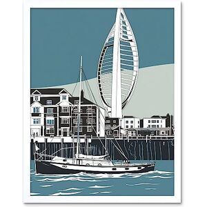 Artery8 Portsmouth Historic Dockyard with Spinnaker Tower Art Print Framed Poster Wall Decor 12x16 inch Artery8 Portsmouth Historic Dockyard with Spinnaker Tower Art Print Framed Poster Wall Decor 12x16 inch