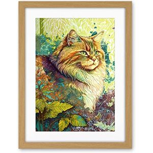 Artery8 Siberian Cat in Nature Vibrant Colourful Modern Portrait Illustration Artwork Framed Wall Art Print 18X24 Inch Artery8 Siberian Cat in Nature Vibrant Colourful Modern Portrait Illustration Artwork Framed Wall Art Print 18X24 Inch