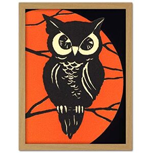 Wee Blue Coo Owl Moon Tree Eyes Orange Black Artwork Framed Wall Art Print 18X24 Inch Wee Blue Coo Owl Moon Tree Eyes Orange Black Artwork Framed Wall Art Print 18X24 Inch