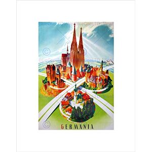 Wee Blue Coo TRAVEL GERMANIA CHAPEL VILLAGE ILLUSTRATION BLACK FRAMED ART PRINT B12X10179 Wee Blue Coo TRAVEL GERMANIA CHAPEL VILLAGE ILLUSTRATION BLACK FRAMED ART PRINT B12X10179