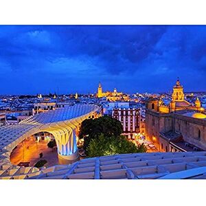 Wee Blue Coo Cityscape Seville Spain Cathedral Night View Lights Large Art Print Poster Wall Decor 18x24 inch Wee Blue Coo Cityscape Seville Spain Cathedral Night View Lights Large Art Print Poster Wall Decor 18x24 inch