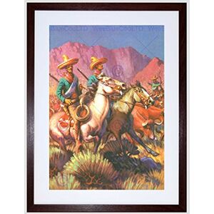 Wee Blue Coo Painting Cowboy Great Story Wild West Horse Mexican Framed Wall Art Print Wee Blue Coo Painting Cowboy Great Story Wild West Horse Mexican Framed Wall Art Print