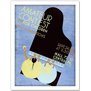 Wee Blue Coo Piano Contest Central Park New York Artwork Framed Wall Art Print 18X24 Inch Wee Blue Coo Piano Contest Central Park New York Artwork Framed Wall Art Print 18X24 Inch
