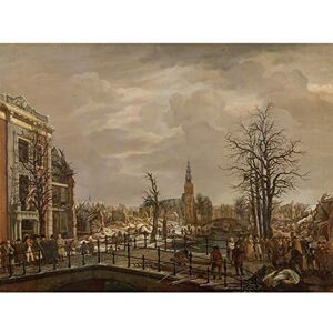 Artery8 Hansen The Rapenburg Leiden Cityscape Painting Premium Wall Art Canvas Print 18X24 Inch Artery8 Hansen The Rapenburg Leiden Cityscape Painting Premium Wall Art Canvas Print 18X24 Inch