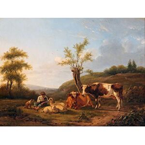 Artery8 Stokvisch Landscape Cattle Near Darthuizen Painting Extra Large XL Wall Art Poster Print Artery8 Stokvisch Landscape Cattle Near Darthuizen Painting Extra Large XL Wall Art Poster Print