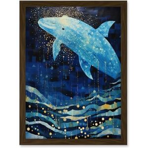 Artery8 Blue Whale Breach in Winter Waters Moonlit Seascape Waves Artwork Framed Wall Art Print A4 Artery8 Blue Whale Breach in Winter Waters Moonlit Seascape Waves Artwork Framed Wall Art Print A4
