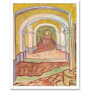 Artery8 Van Gogh Corridor In The Asylum Painting Art Print Framed Poster Wall Decor 12x16 inch Artery8 Van Gogh Corridor In The Asylum Painting Art Print Framed Poster Wall Decor 12x16 inch