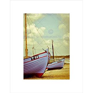 Wee Blue Coo Fishing Boats Beach Sea Sand Vintage Picture Wall Art Print Wee Blue Coo Fishing Boats Beach Sea Sand Vintage Picture Wall Art Print
