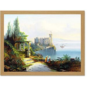 Wee Blue Coo Painting Landscape Banaggioli Miramare Castle Trieste Italy Lake Large Framed Art Print Poster Wall Decor 18x24 inch Wee Blue Coo Painting Landscape Banaggioli Miramare Castle Trieste Italy Lake Large Framed Art Print Poster Wall Decor 18x24 inch