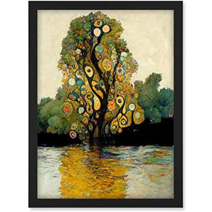 Doppelganger33 LTD Klimt Style Tree River Bank Scene Artwork Framed A3 Wall Art Print Doppelganger33 LTD Klimt Style Tree River Bank Scene Artwork Framed A3 Wall Art Print