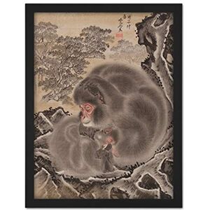 Fine Art Prints Kyosai Two Monkeys Japanese Painting Artwork Framed Wall Art Print 18X24 Inch Fine Art Prints Kyosai Two Monkeys Japanese Painting Artwork Framed Wall Art Print 18X24 Inch