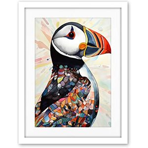 Artery8 Multicolour Pattern Feather Puffin Bird Folk Art Artwork Framed Wall Art Print 18X24 Inch Artery8 Multicolour Pattern Feather Puffin Bird Folk Art Artwork Framed Wall Art Print 18X24 Inch