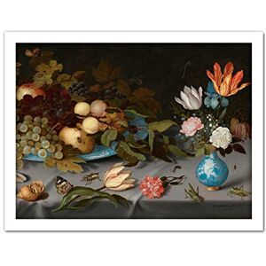 Artery8 Van Der Ast Still Life Fruit Flowers Painting Artwork Framed Wall Art Print 18X24 Inch Artery8 Van Der Ast Still Life Fruit Flowers Painting Artwork Framed Wall Art Print 18X24 Inch