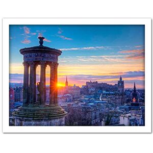 Wee Blue Coo Calton Hill Edinburgh Sunset Artwork Framed Wall Art Print 18X24 Inch Wee Blue Coo Calton Hill Edinburgh Sunset Artwork Framed Wall Art Print 18X24 Inch