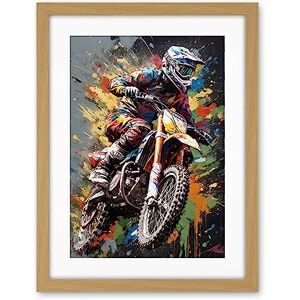 Artery8 Dirt Bike Sport Splatter Paint Motocross Rider Artwork Framed Wall Art Print 18X24 Inch Artery8 Dirt Bike Sport Splatter Paint Motocross Rider Artwork Framed Wall Art Print 18X24 Inch