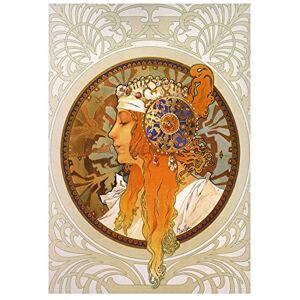 Wee Blue Coo Mucha Headdress Circle High Old Master Painting Picture Wall Art Print Wee Blue Coo Mucha Headdress Circle High Old Master Painting Picture Wall Art Print