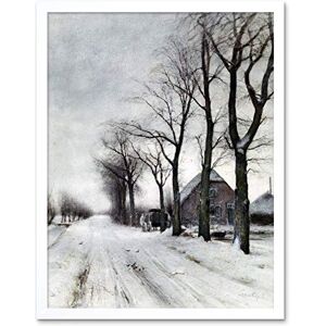 Artery8 Louis Apol Winter Landscape Farm Lane Painting Art Print Framed Poster Wall Decor 12x16 inch Artery8 Louis Apol Winter Landscape Farm Lane Painting Art Print Framed Poster Wall Decor 12x16 inch