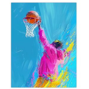 Artery8 Abstract Slam Dunk Shot Basketball Player For Living Room Extra Large XL Wall Art Poster Print Artery8 Abstract Slam Dunk Shot Basketball Player For Living Room Extra Large XL Wall Art Poster Print