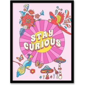 Wee Blue Coo Stay Curious Quote Affirmations Colourful Kids Room Artwork Framed Wall Art Print A4 Wee Blue Coo Stay Curious Quote Affirmations Colourful Kids Room Artwork Framed Wall Art Print A4