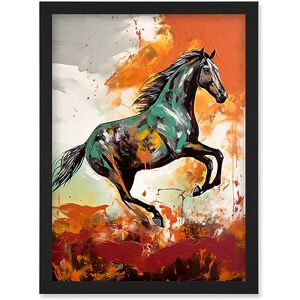 Artery8 Wild Horse Galloping Across a Barren Landscape Artwork Framed Wall Art Print A4 Artery8 Wild Horse Galloping Across a Barren Landscape Artwork Framed Wall Art Print A4