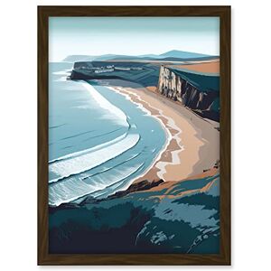 Artery8 Rhossili Bay Cliffs Over Beach Coastal Landscape Artwork Framed A3 Wall Art Print Artery8 Rhossili Bay Cliffs Over Beach Coastal Landscape Artwork Framed A3 Wall Art Print
