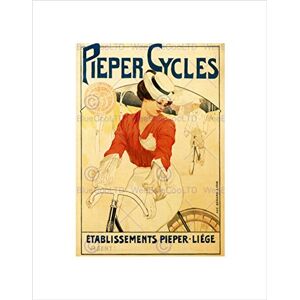 Wee Blue Coo Commercial Advert Bicycle Pieper Liege Belgium Wall Art Print Wee Blue Coo Commercial Advert Bicycle Pieper Liege Belgium Wall Art Print